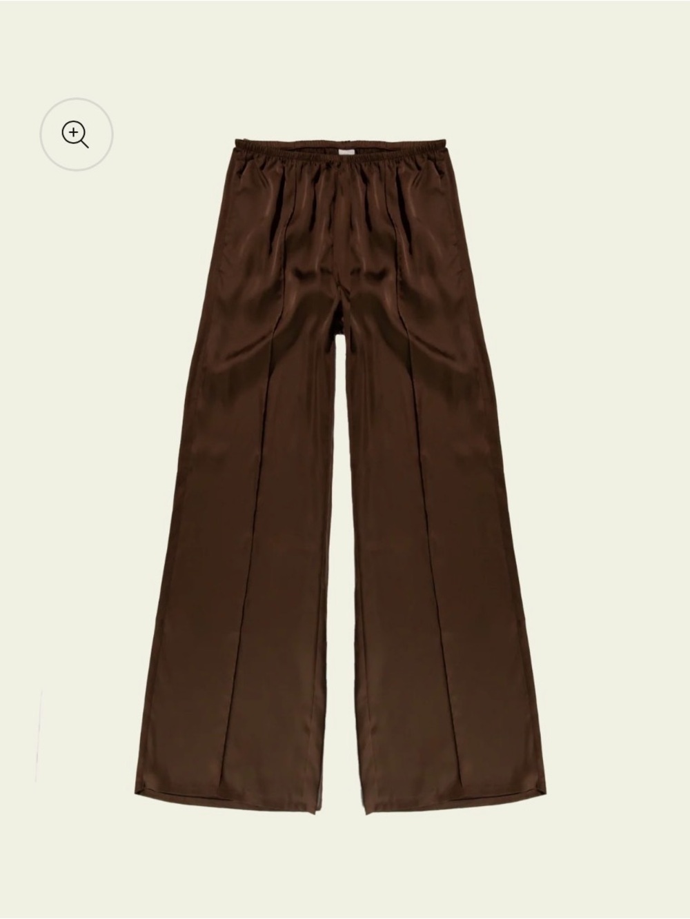 Satin Wide-Leg Pants - Brown